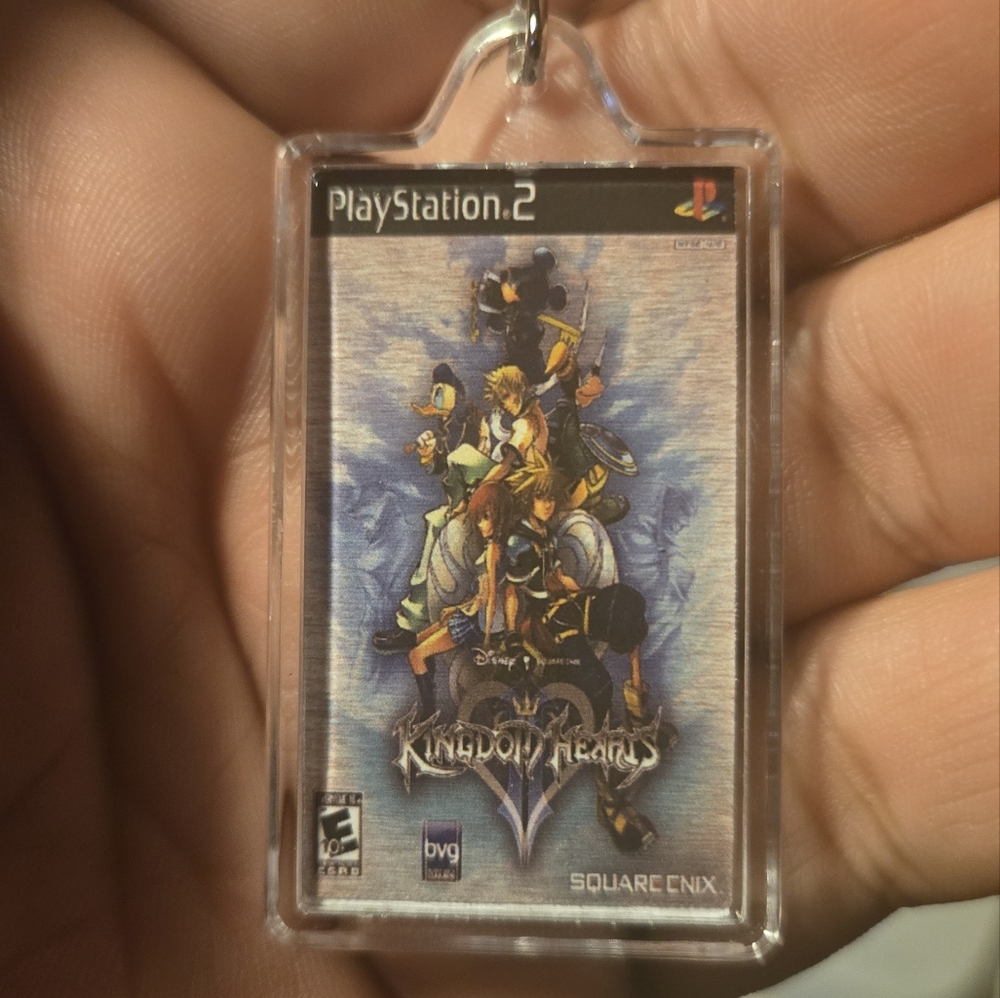 Custom Kingdom Hearts II PS2 Video Game cover Art Keychain | Hanger [Gift Idea]